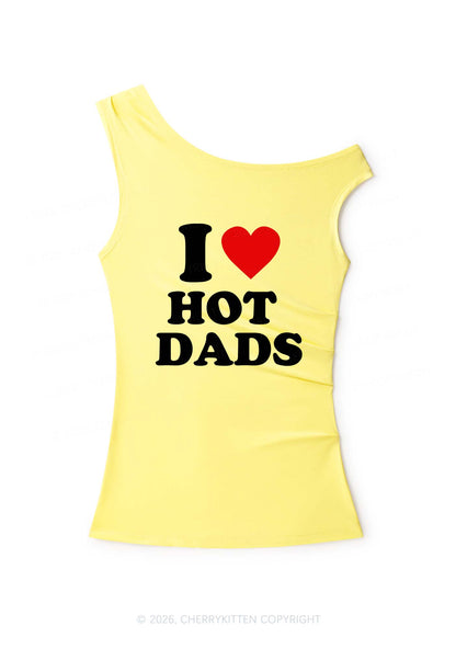 I Love Hot Dads Y2K Off Shoulder Tank Top Cherrykitten