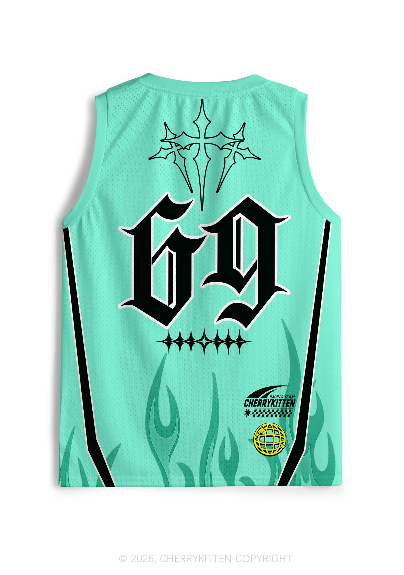 Mint Green Gothic Faggot Pride Y2K Sport Jersey Tank Cherrykitten