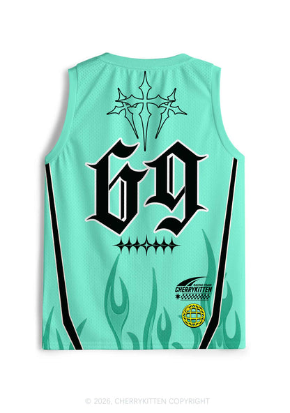 Mint Green Gothic Faggot Pride Y2K Sport Jersey Tank Cherrykitten