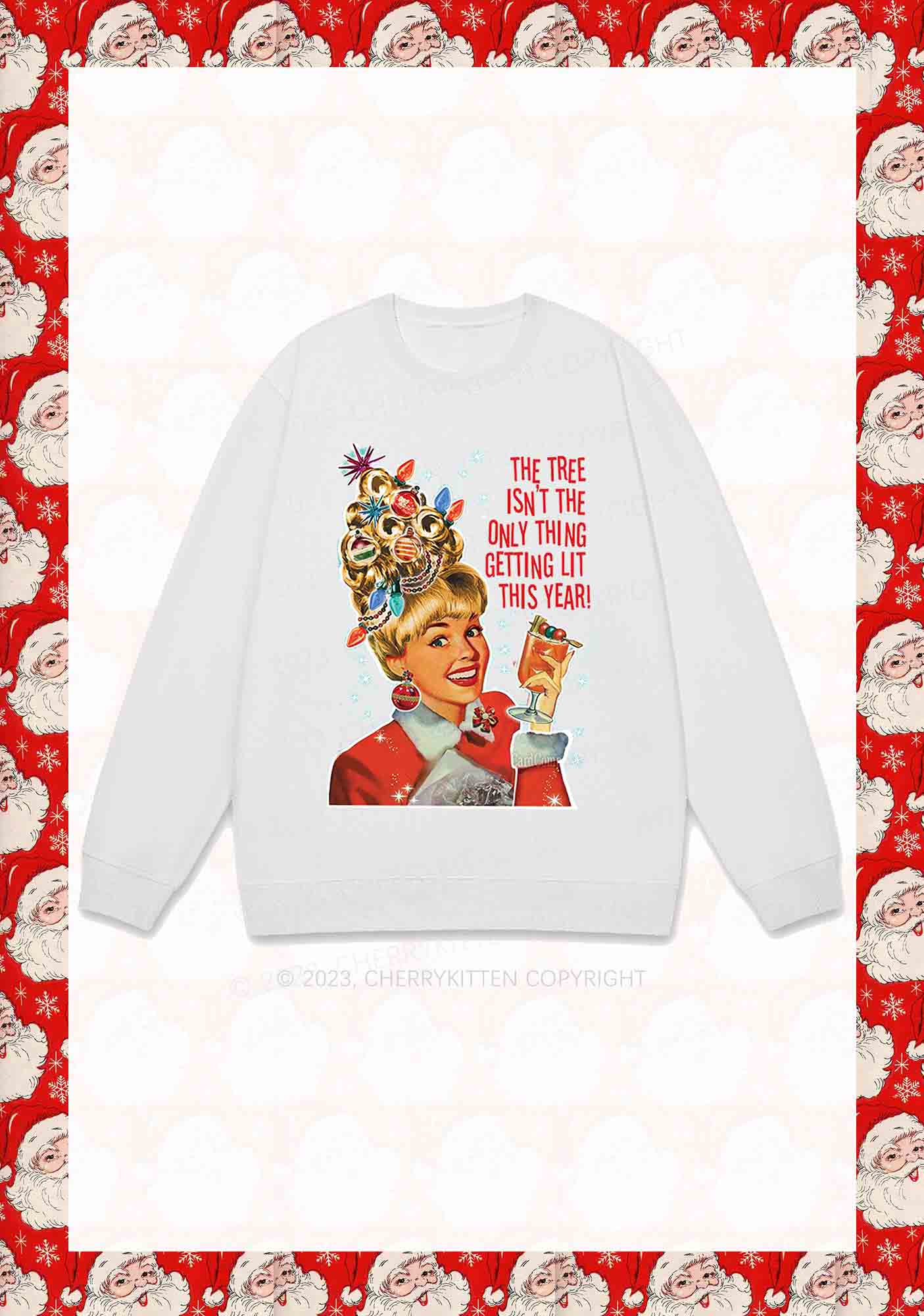 The Only Thing Getting Lit This Year Christmas Y2K Sweatshirt Cherrykitten