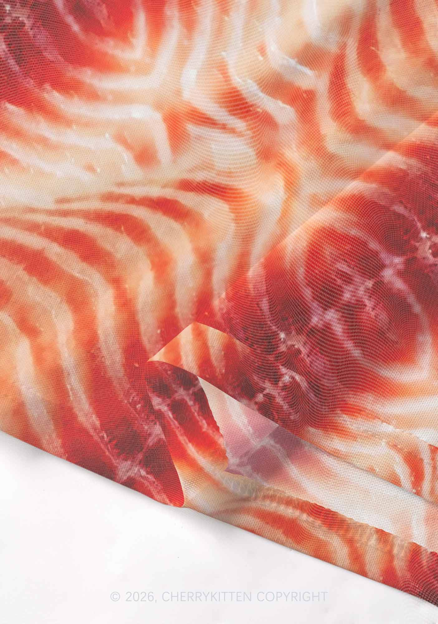Pork Belly Texture Y2K Mesh Crop Top Cherrykitten