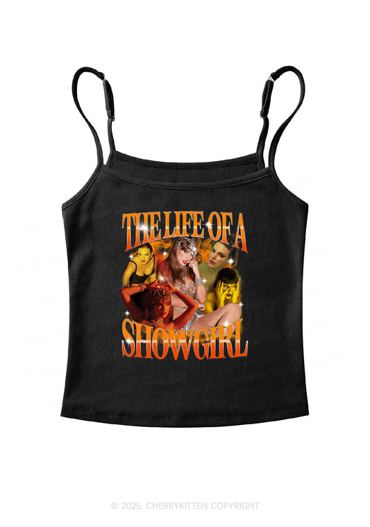 Orange Shiny Show TS Y2K Spaghetti Strap Cami Cherrykitten