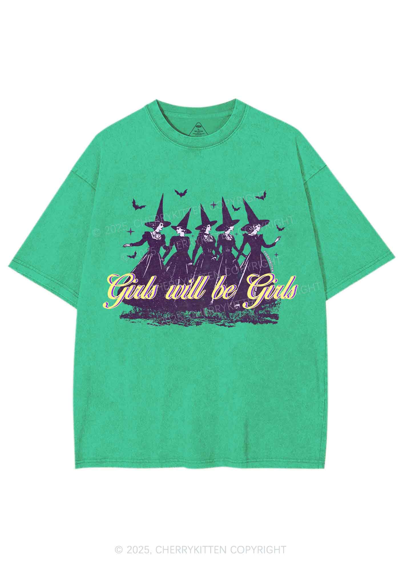 Halloween Witches Will Be Witches Y2K Shirts Washed Tee Cherrykitten