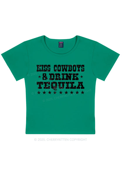 Kiss Cowboys Y2K Baby Tee Cherrykitten