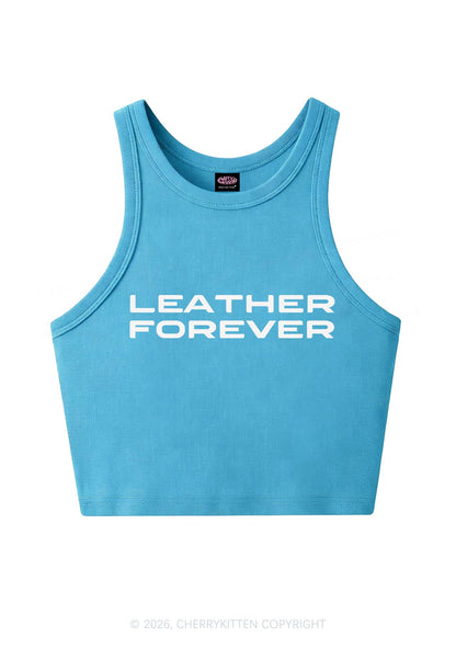 Leather Forever Y2K Crop Tank Top Cherrykitten