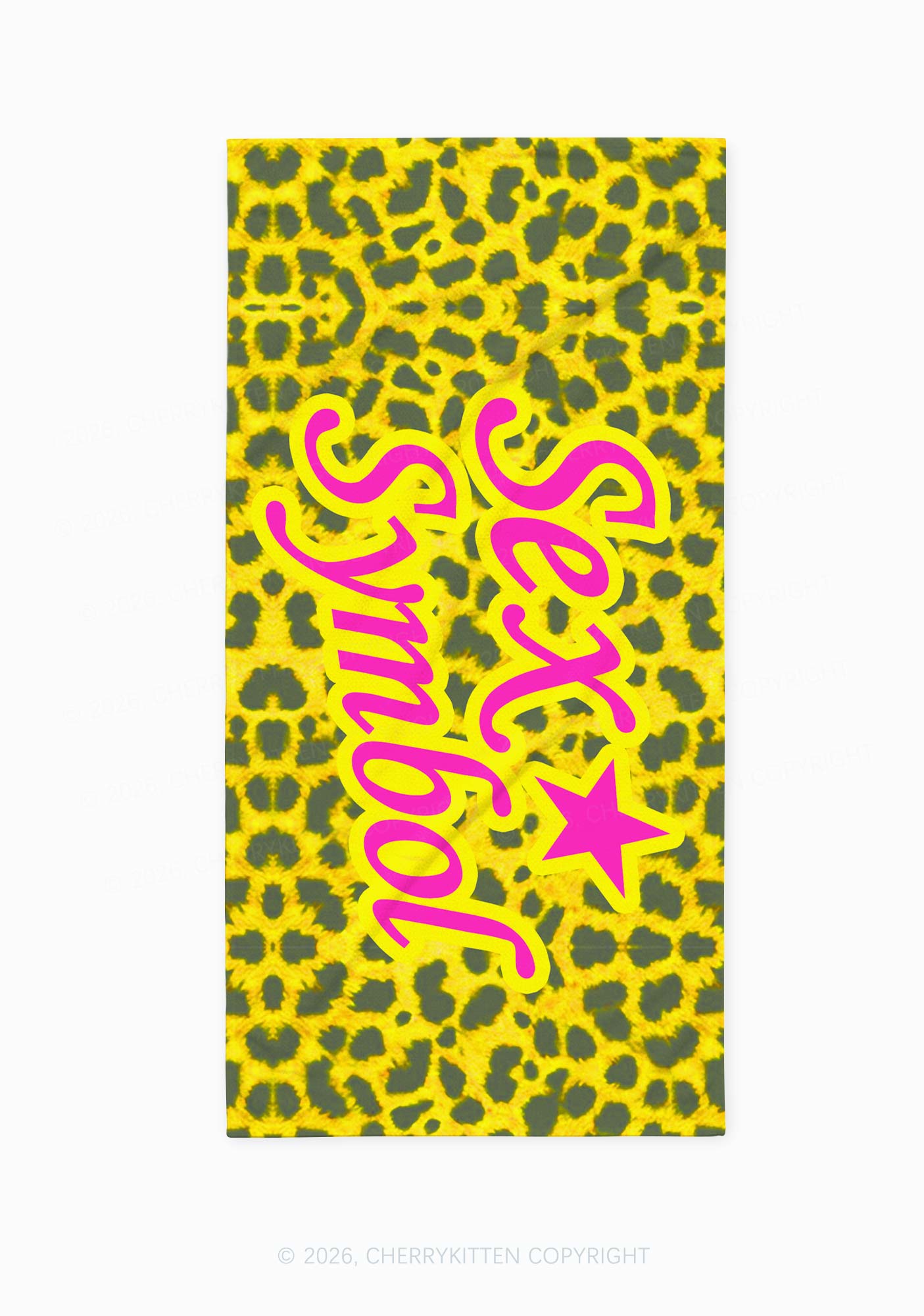 Sx Symbol Leopard Y2K Beach Towel Cherrykitten