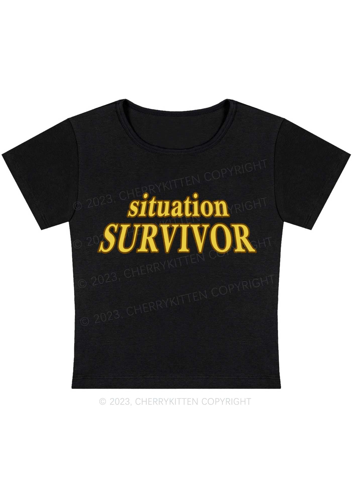 Curvy Situation Survivor Y2K Baby Tee Cherrykitten