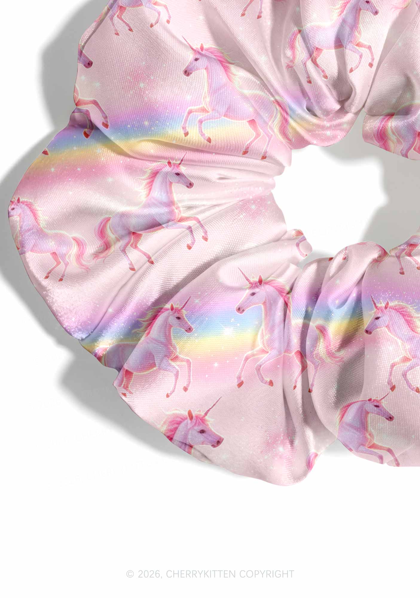 Rainbow Gradient Unicorn Y2K Hair Scrunchie Cherrykitten
