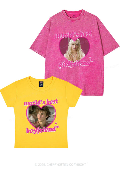 Custom Worlds Best BF GF Y2K Valentine's Day Couple Shirt Cherrykitten