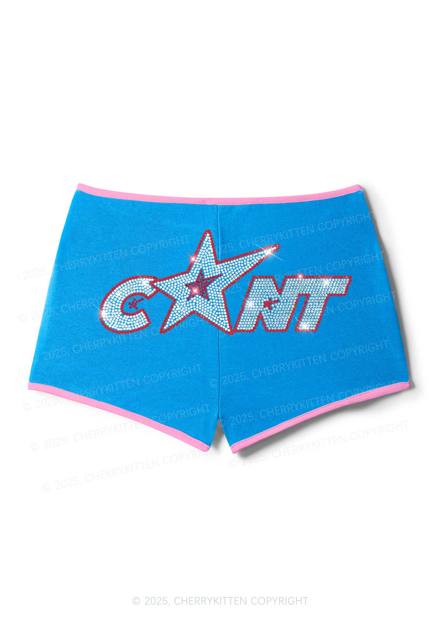 Rhinestone Star Cxxt Y2K Booty Shorts Cherrykitten