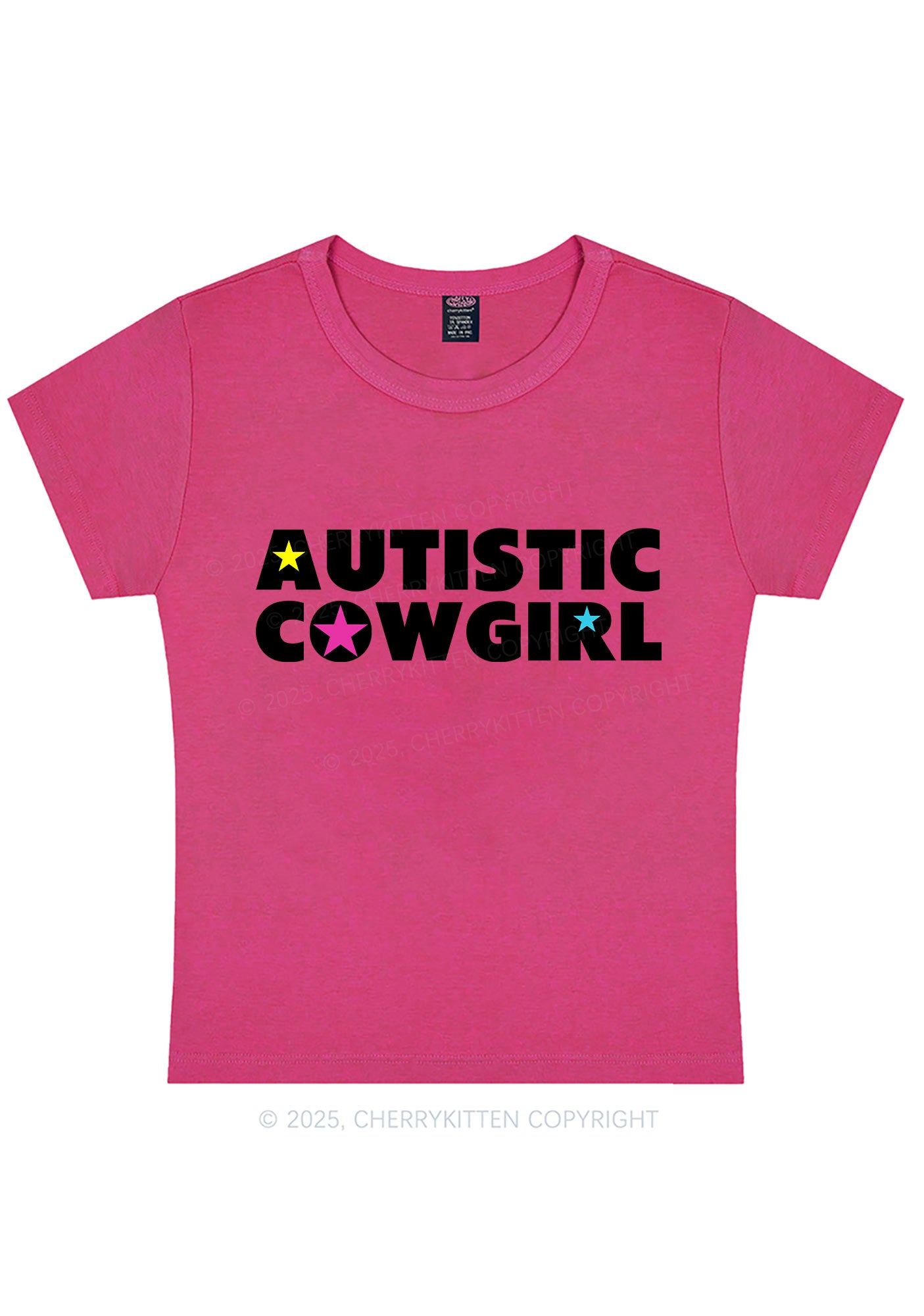 Autistic Cowgirl Y2K Baby Tee Cherrykitten