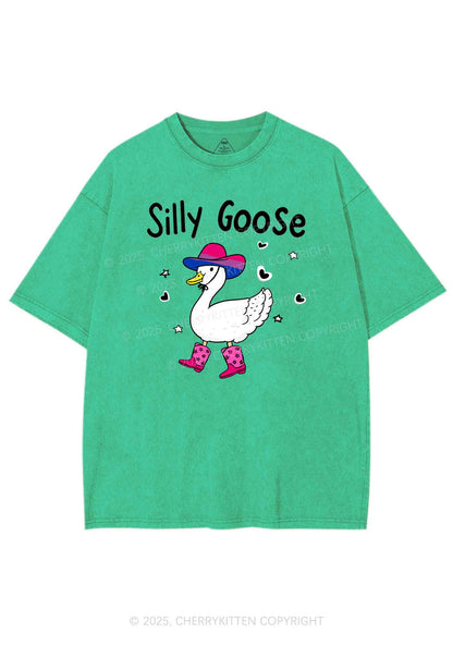 Silly Goose Bisexual Pride Y2K Shirts Washed Tee Cherrykitten