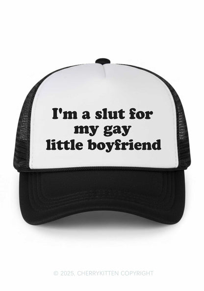 Slxt For My Gay BF Valentine's Day Y2K Colorblock Trucker Hat Cherrykitten