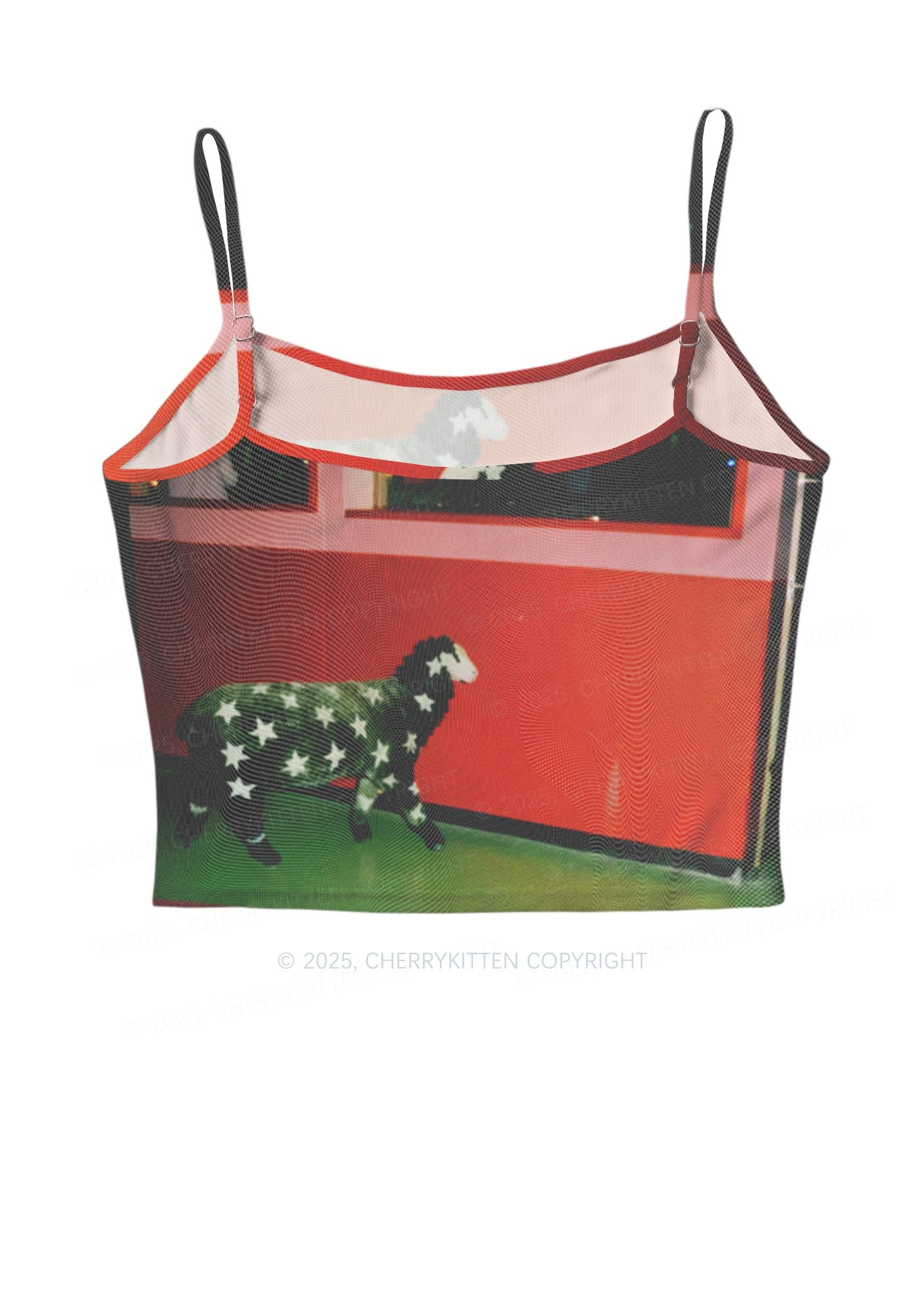 Sheep Starry Wool Y2K Mesh Cami Tank Cherrykitten
