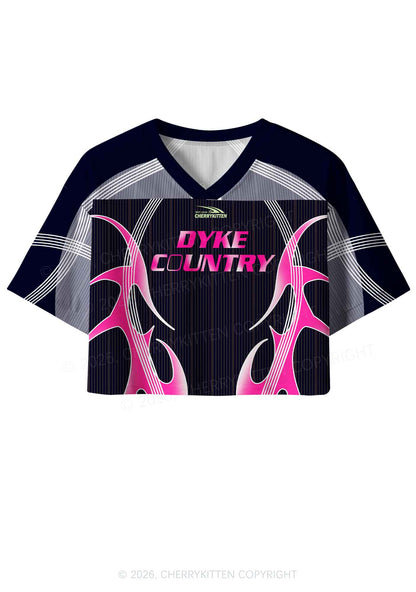 Dyke Country Pride Y2K Crop Sport Jersey Shirts Cherrykitten