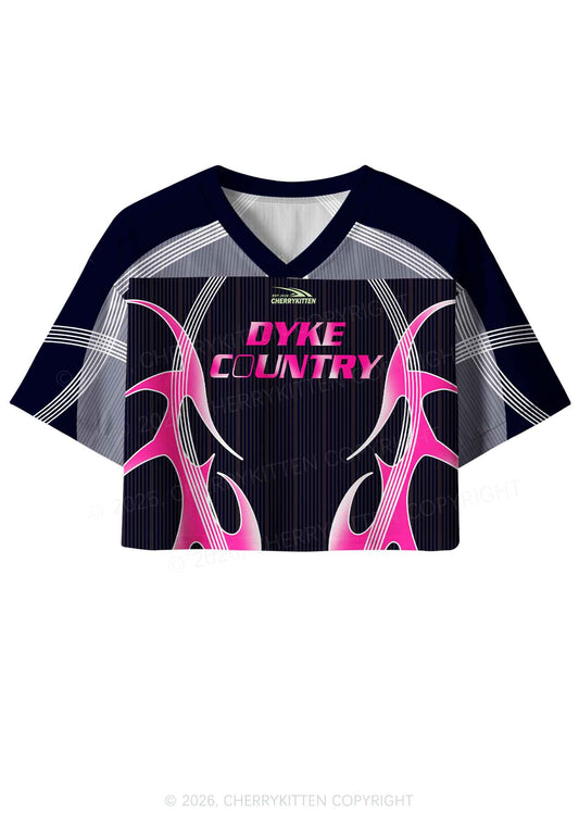 Dyke Country Pride Y2K Crop Sport Jersey Shirts Cherrykitten
