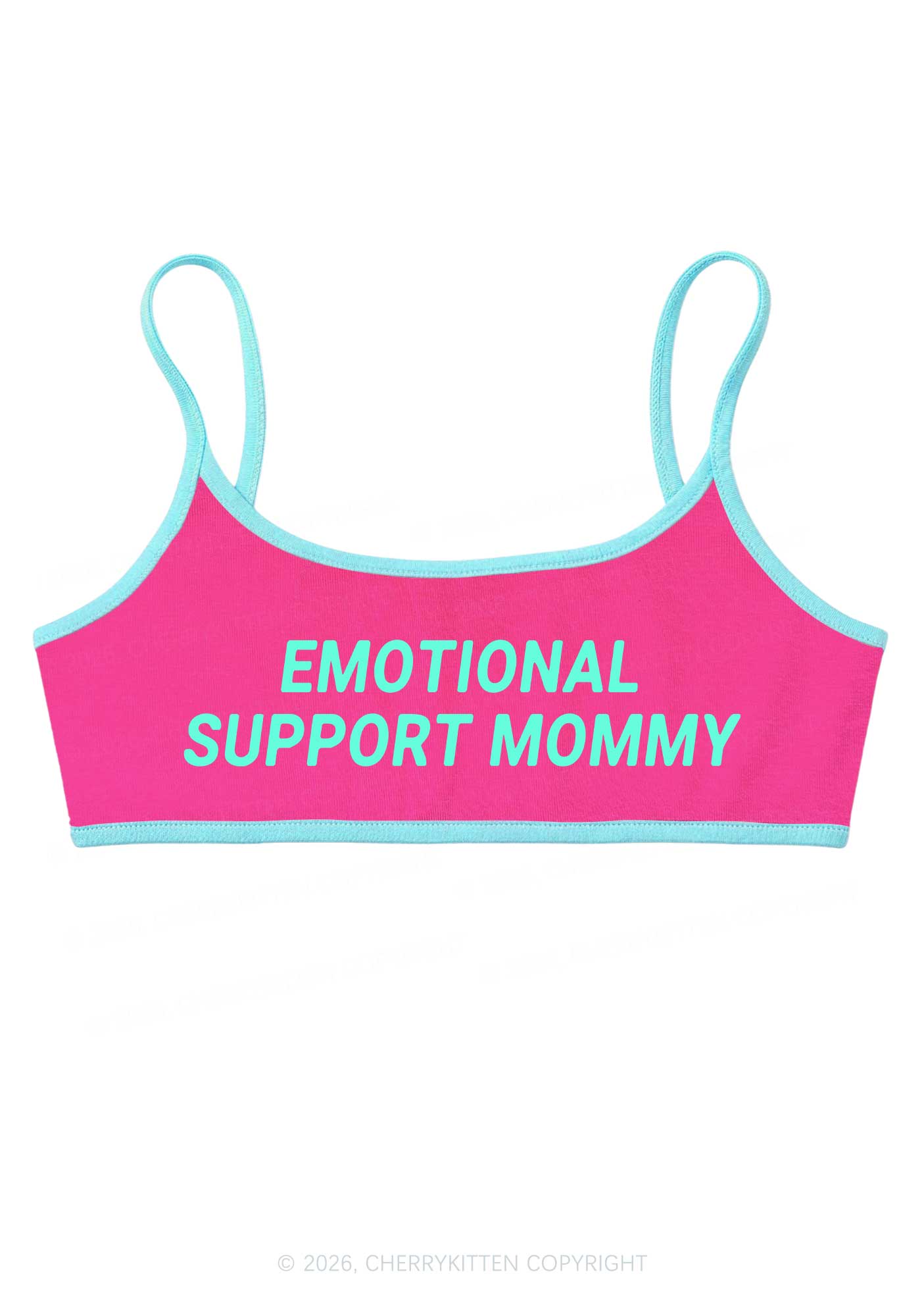Emotional Support Mommy Y2K Super Crop Cami Cherrykitten