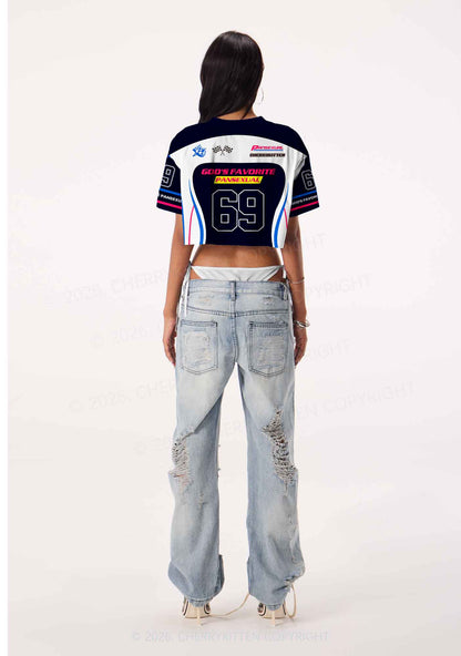 Gods Favorite Pansexual Pride Y2K Crop Sport Jersey Shirts Cherrykitten