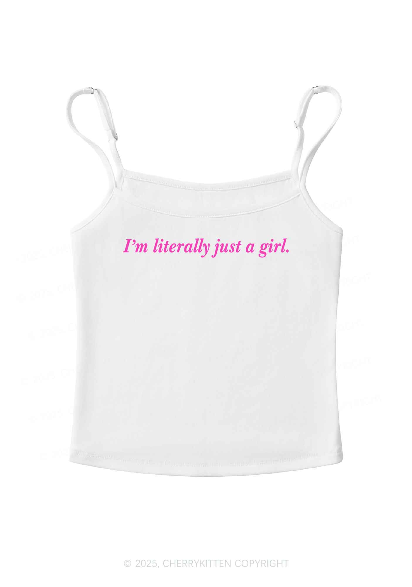 Literally Just A Girl Y2K Spaghetti Strap Cami Cherrykitten
