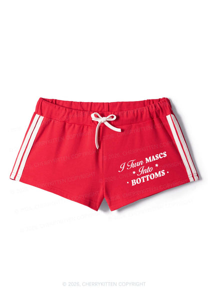 I Turn Mascs Into Bottoms Pride Y2K Drawstring Mini Shorts Cherrykitten