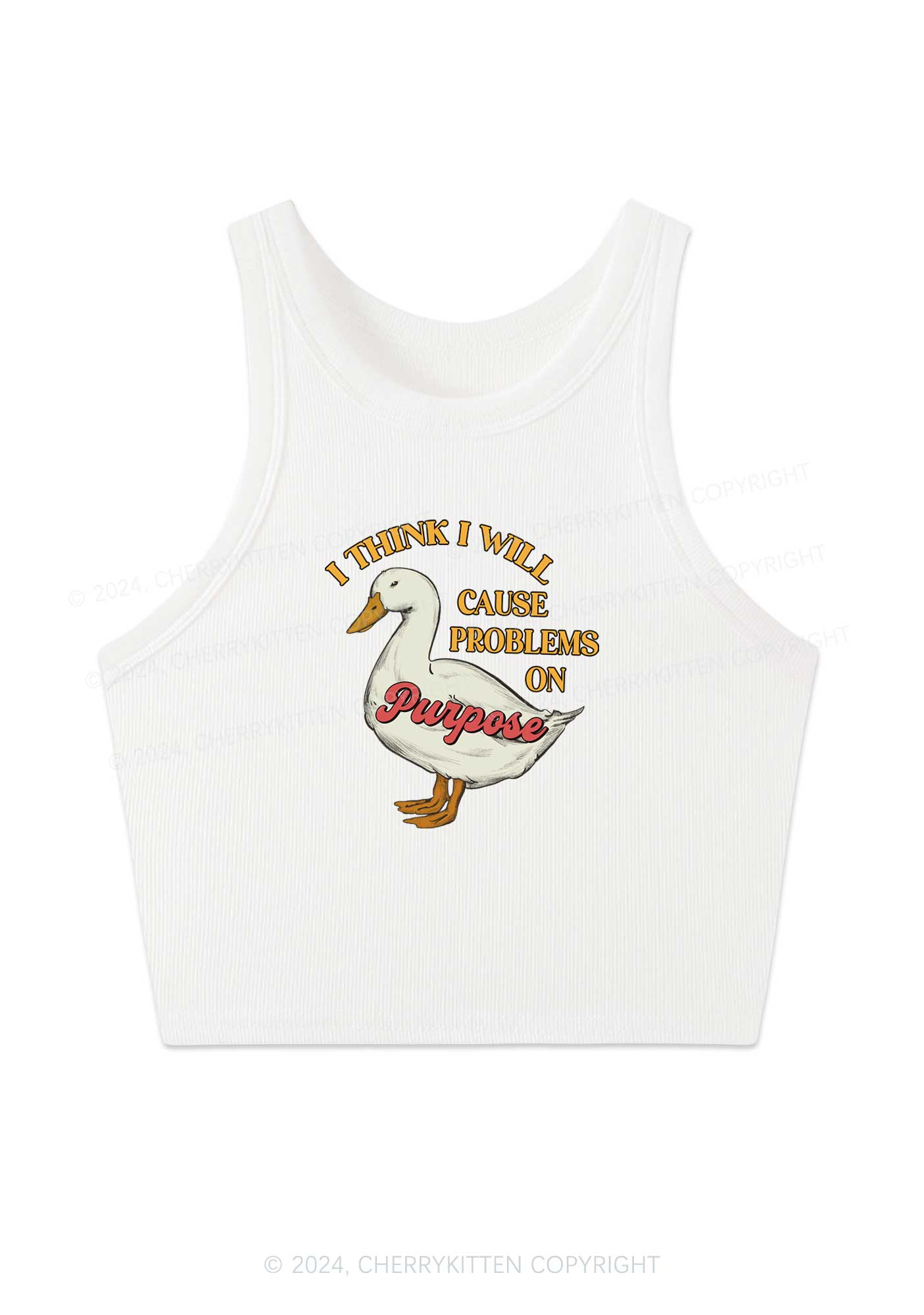 Cause Problems On Purpose Y2K Crop Tank Top Cherrykitten
