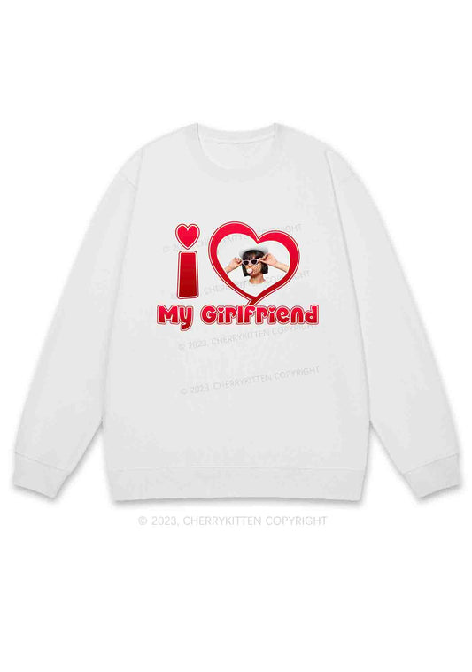 Custom BF&GF Photo Red Heart Y2K Sweatshirt Cherrykitten