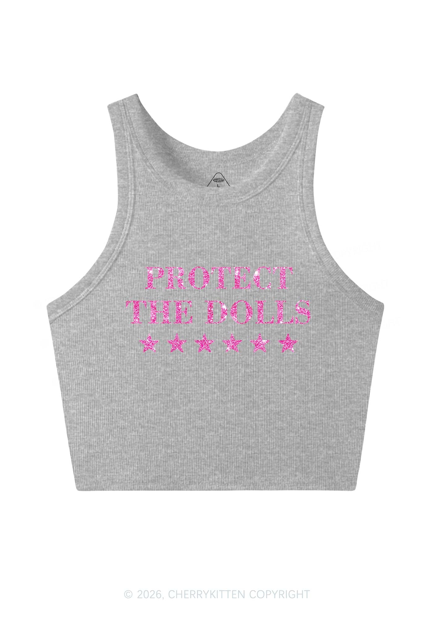 Glitter Protect The Dolls Pride Y2K Crop Tank Top Cherrykitten