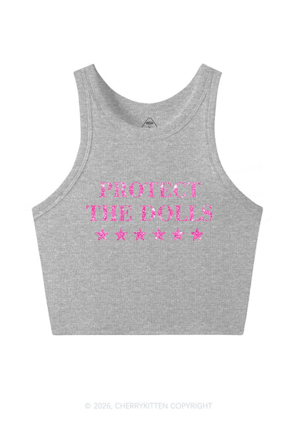 Glitter Protect The Dolls Pride Y2K Crop Tank Top Cherrykitten