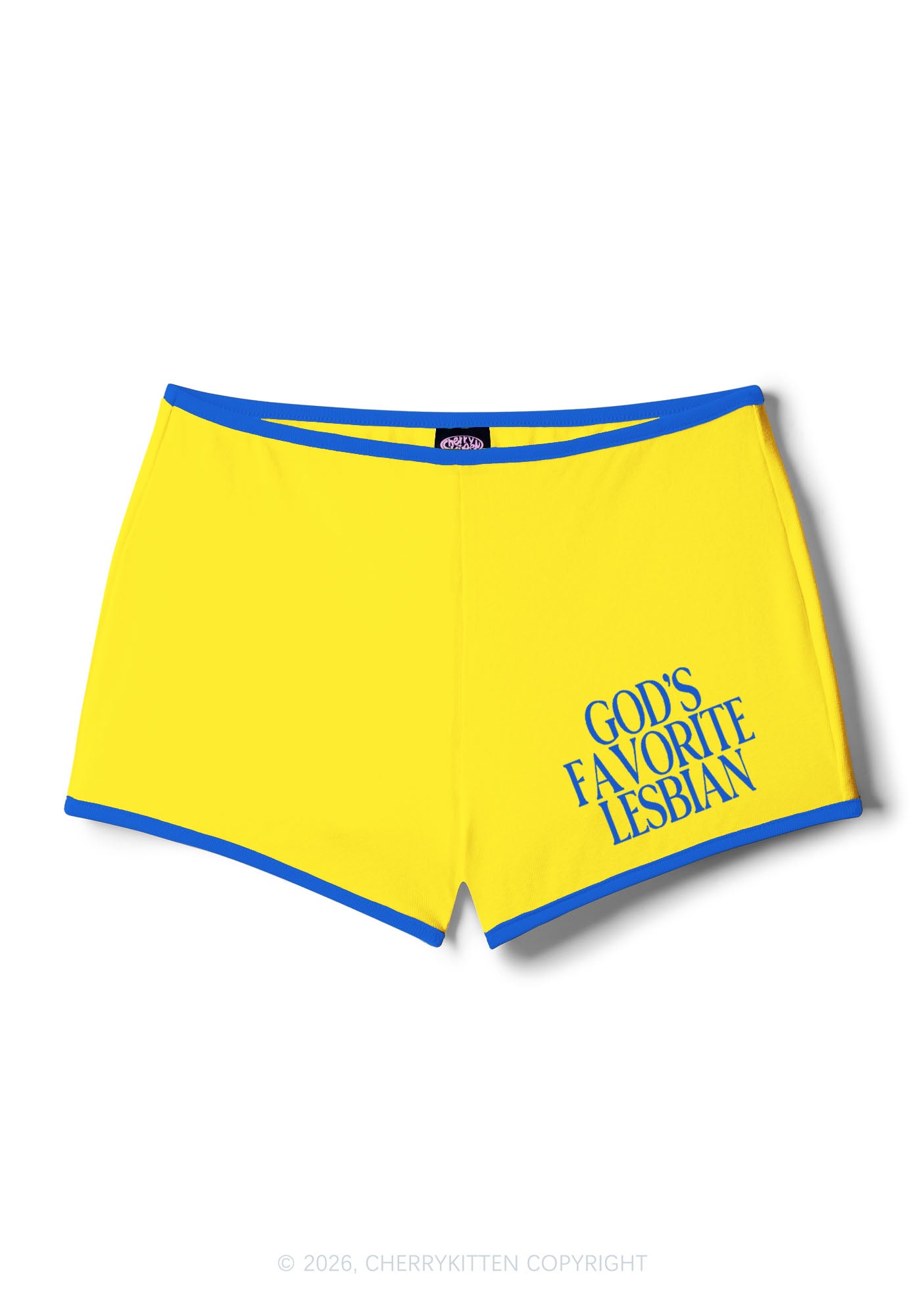 Gods Favorite Lesbian Pride Y2K Booty Shorts Cherrykitten
