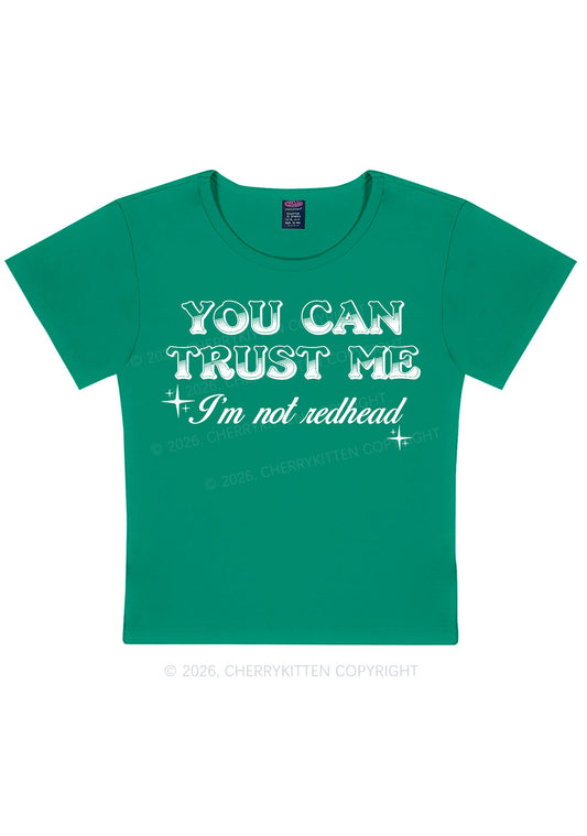 You Can Trust Me St Patricks Y2K Baby Tee Cherrykitten