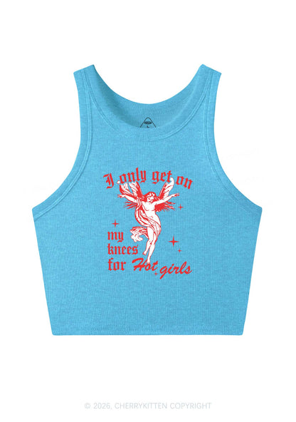 On My Knees For Hot Girls Pride Y2K Crop Tank Top Cherrykitten