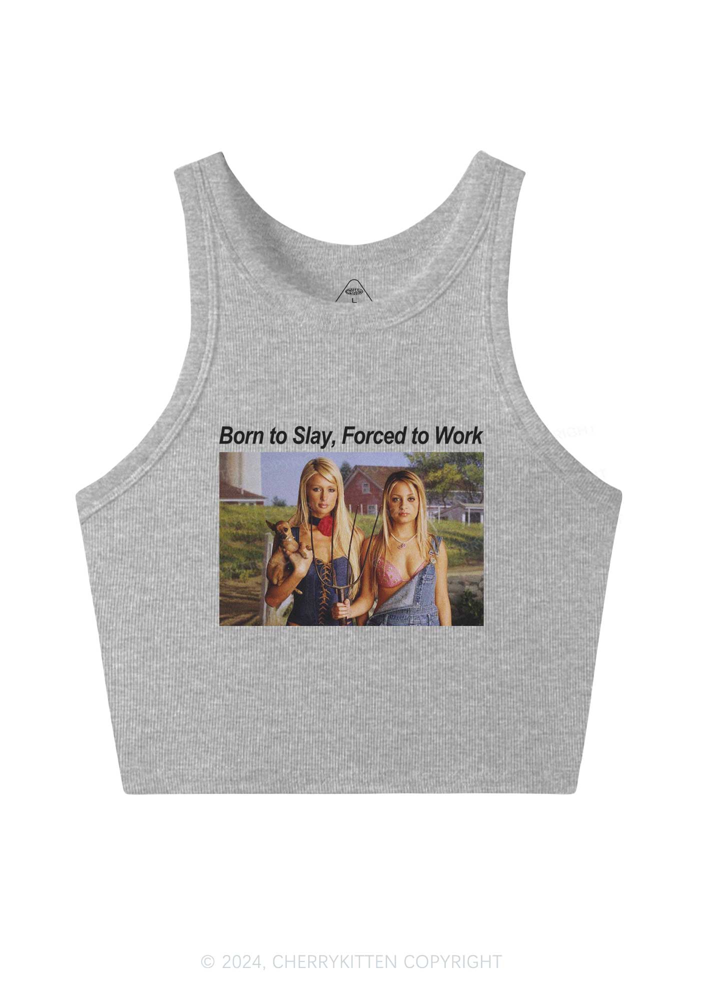 Born To Slay Y2K Crop Tank Top Cherrykitten