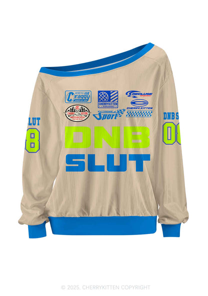 Custom Dnb Slxt Y2K Off Shoulder Long Sleeve Sport Jersey Shirts Cherrykitten
