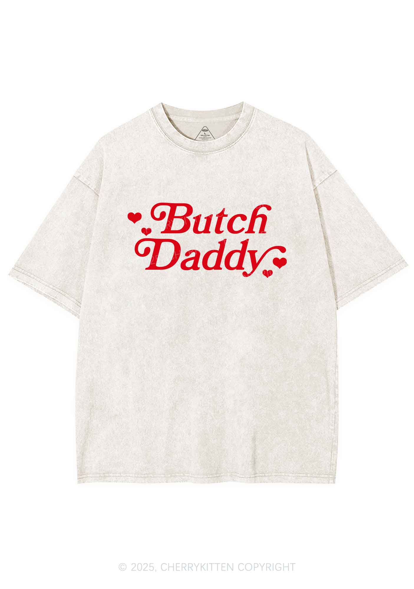 Butch Daddy Y2K Shirts Washed Tee Cherrykitten