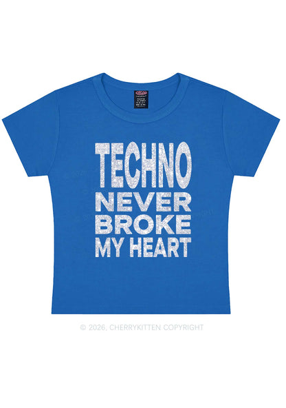 Glitter Techno Heart Y2K Baby Tee Cherrykitten