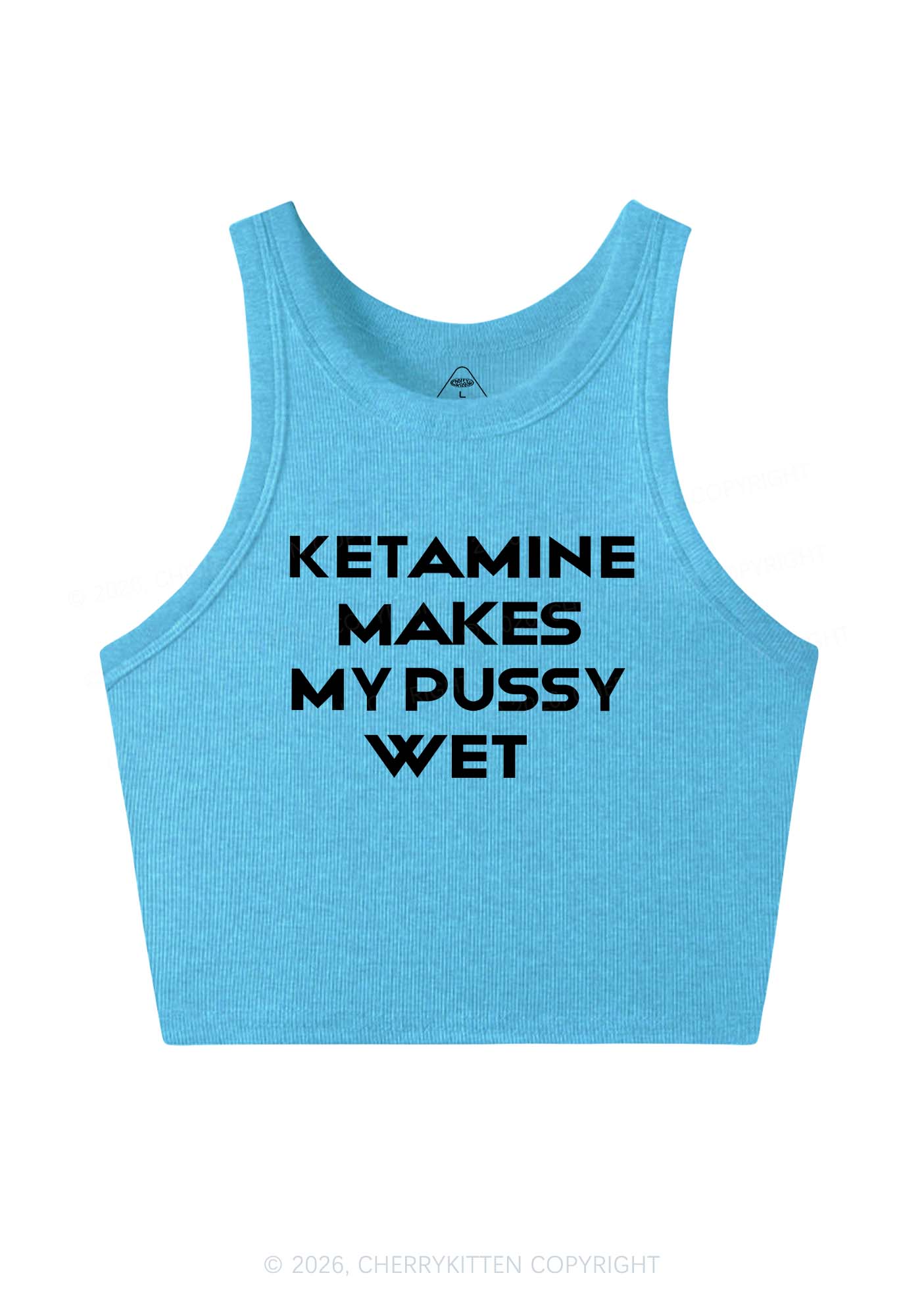 K Makes My Puxxy Wet Y2K Crop Tank Top Cherrykitten