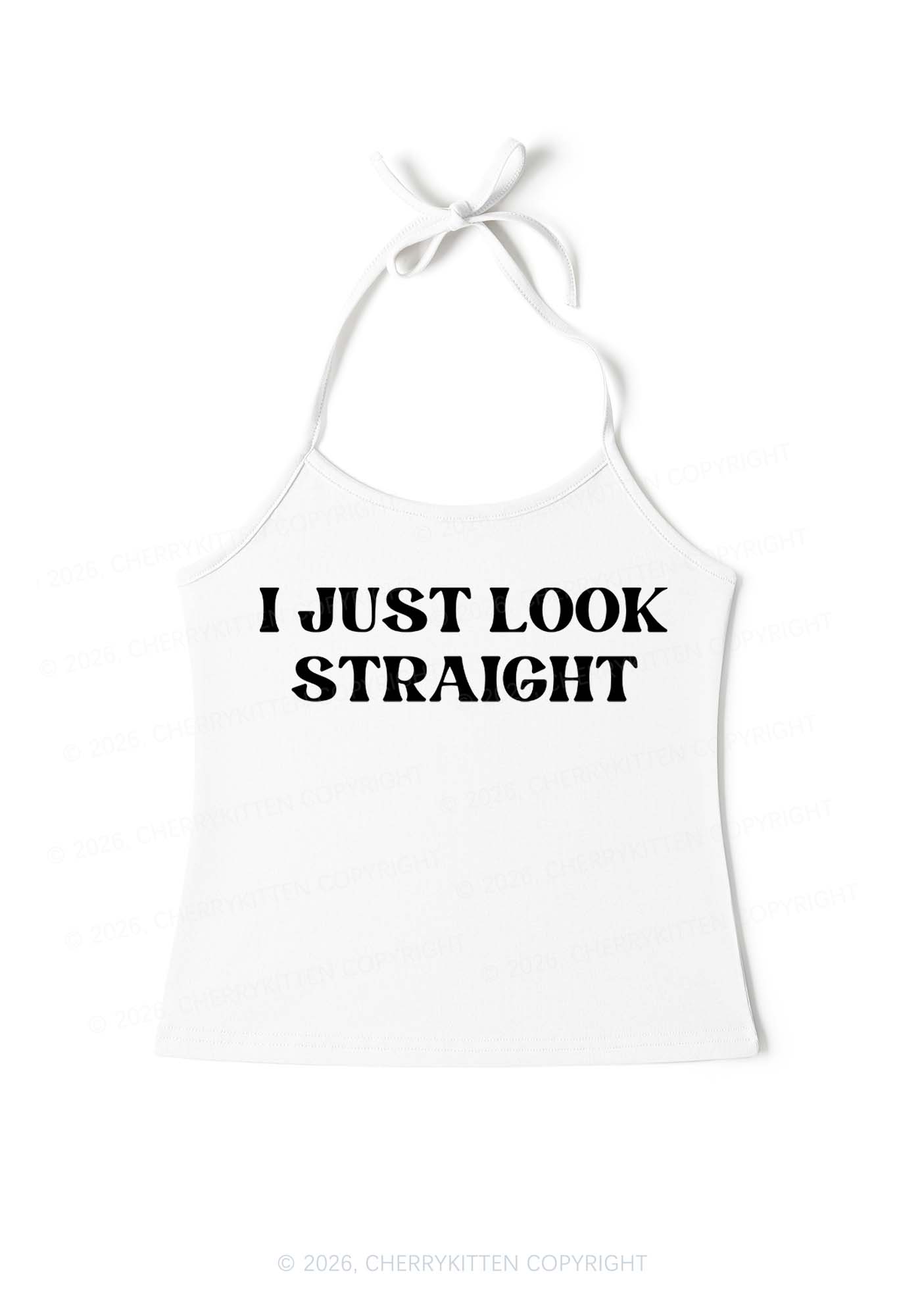 I Just Look Straight Pride Y2K Halter Neck Cami Cherrykitten
