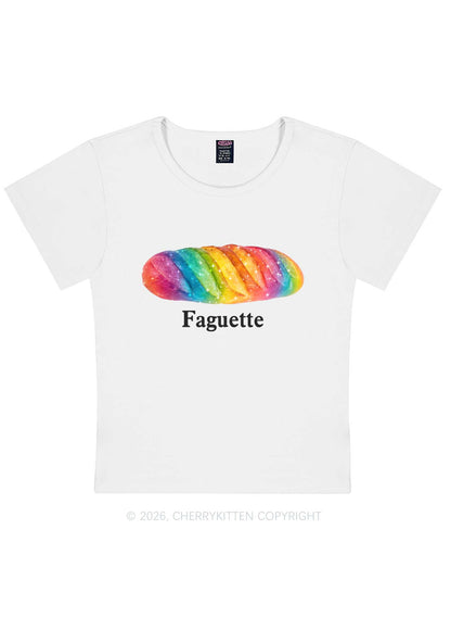 Rainbow Faguette Pride Y2K Baby Tee Cherrykitten