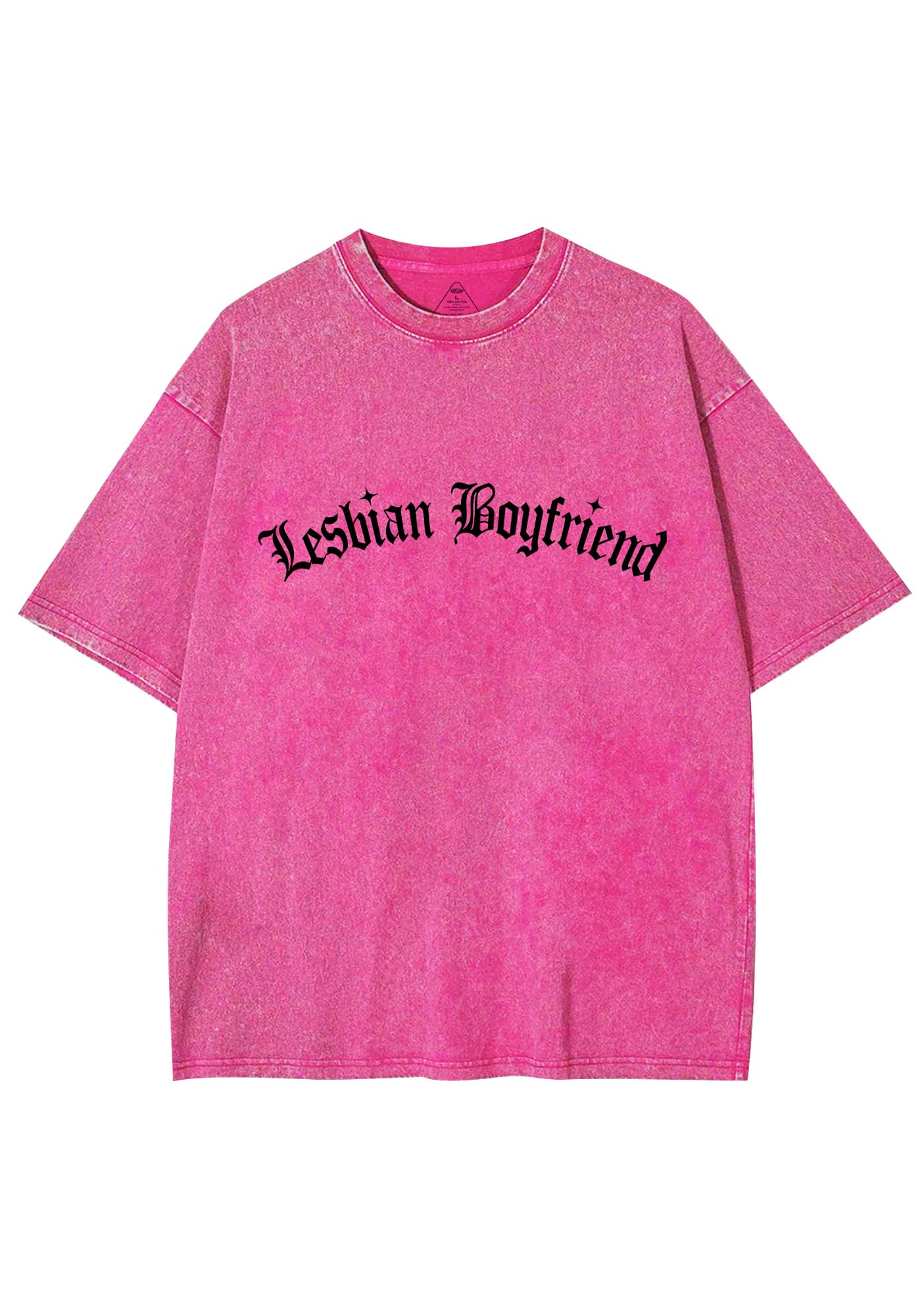 Lesbian Boyfriend Pride Y2K Shirts Washed Tee Cherrykitten