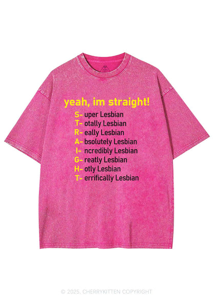 Straight Lesbian Y2K Shirts Washed Tee Cherrykitten