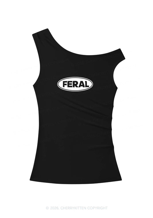 Feral Y2K Off Shoulder Tank Top Cherrykitten