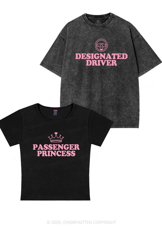 Passenger Princess Designated Driver Y2K Valentine's Day Couple Shirt Cherrykitten