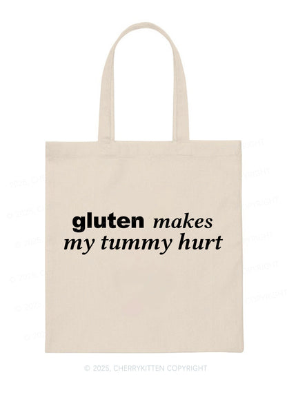 Gluten Makes Tummy Hurt Y2K Canvas Tote Bag Cherrykitten