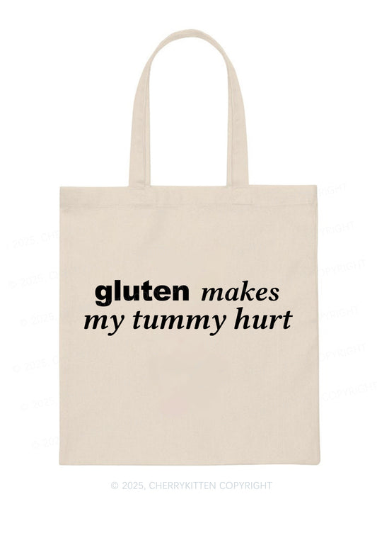 Gluten Makes Tummy Hurt Y2K Canvas Tote Bag Cherrykitten
