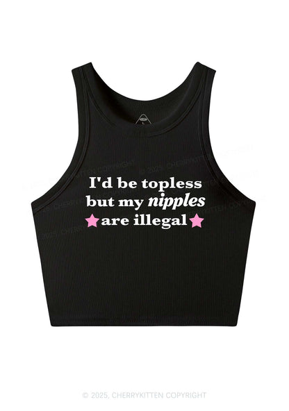Nixxles Are Illegal Y2K Crop Tank Top Cherrykitten