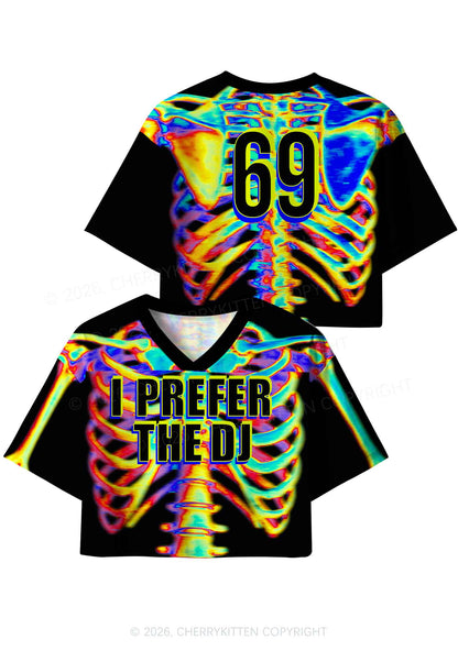 I Prefer The DJ Y2K Crop Sport Jersey Shirts Cherrykitten