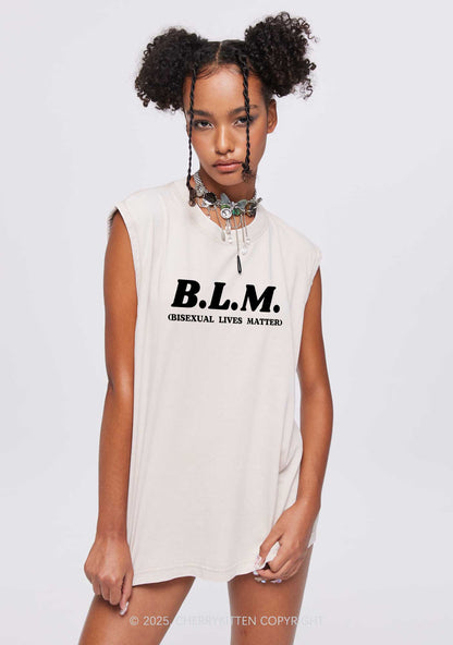 Bisexual Lives Matter Pride Y2K Washed Muscle Tank Cherrykitten