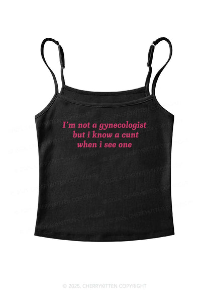 Im Not Gynecologist Y2K Spaghetti Strap Cami Cherrykitten