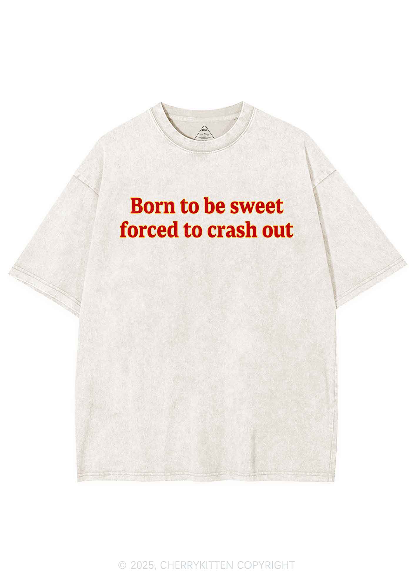 Born To Be Sweet Y2K Shirts Washed Tee Cherrykitten