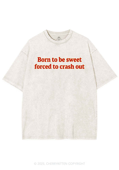 Born To Be Sweet Y2K Shirts Washed Tee Cherrykitten